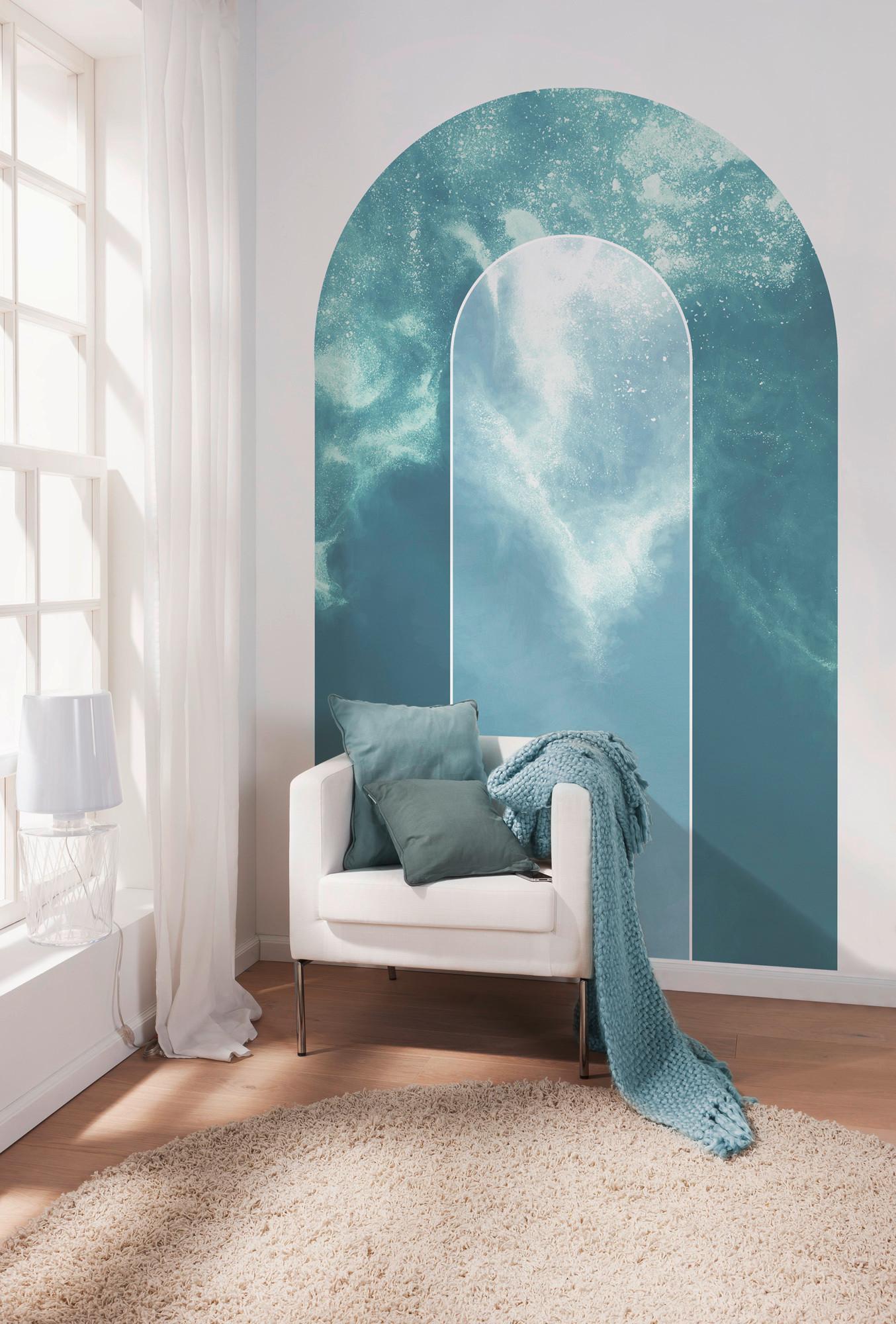 Fototapete Tide - Blau/Weiß, Trend, Papier (127/200cm) - Komar