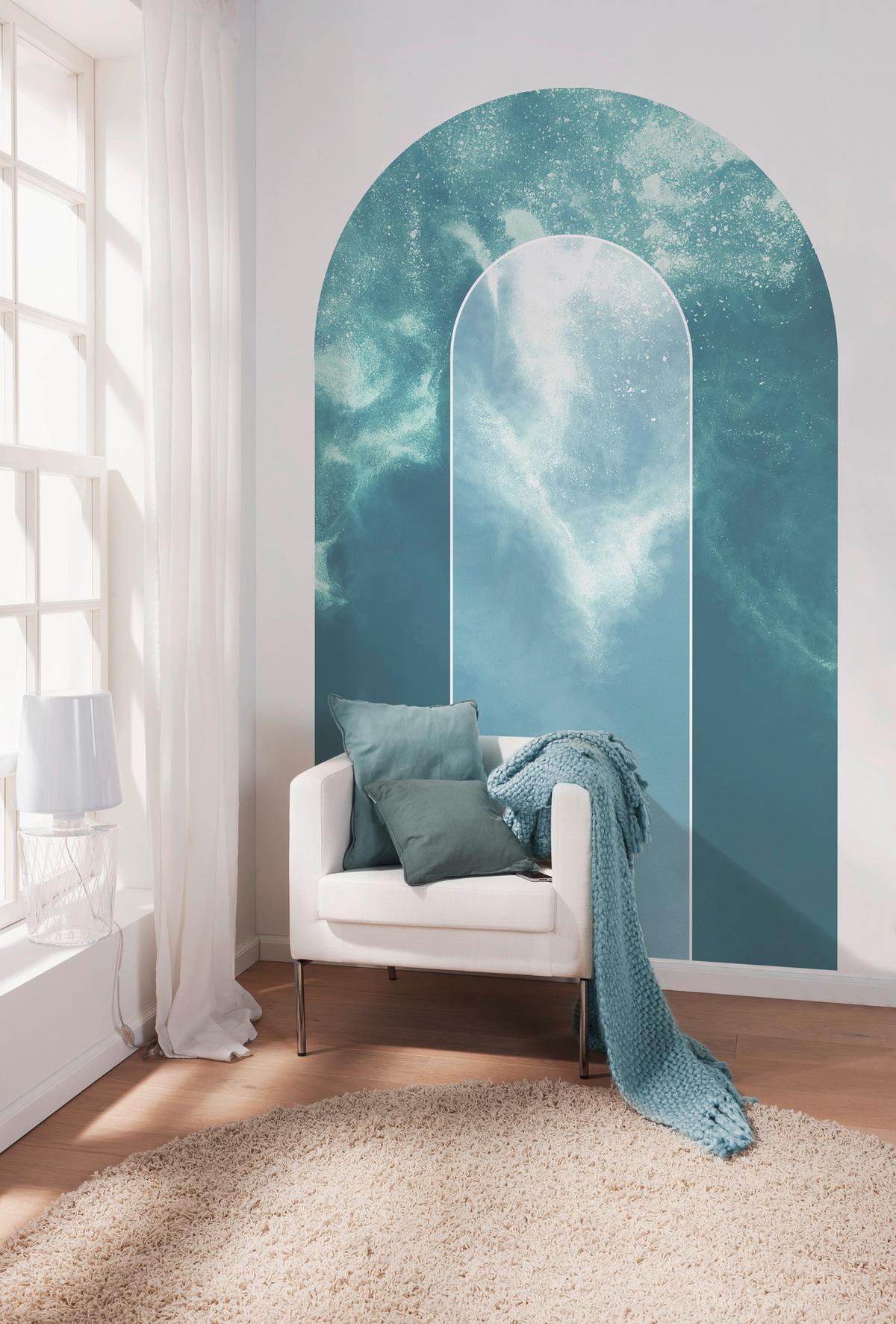 Fototapete Tide - Blau/Weiß, Trend, Papier (127/200cm) - Komar
