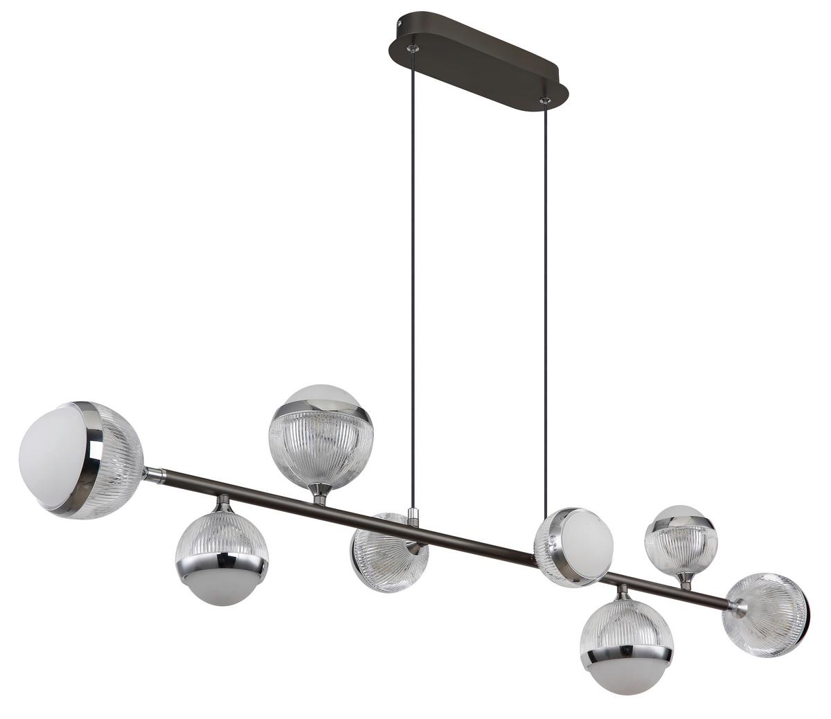 LED-Hängeleuchte 56011-8 - Klar/Chromfarben, KONVENTIONELL, Kunststoff/Metall (109/24/120cm) - Globo
