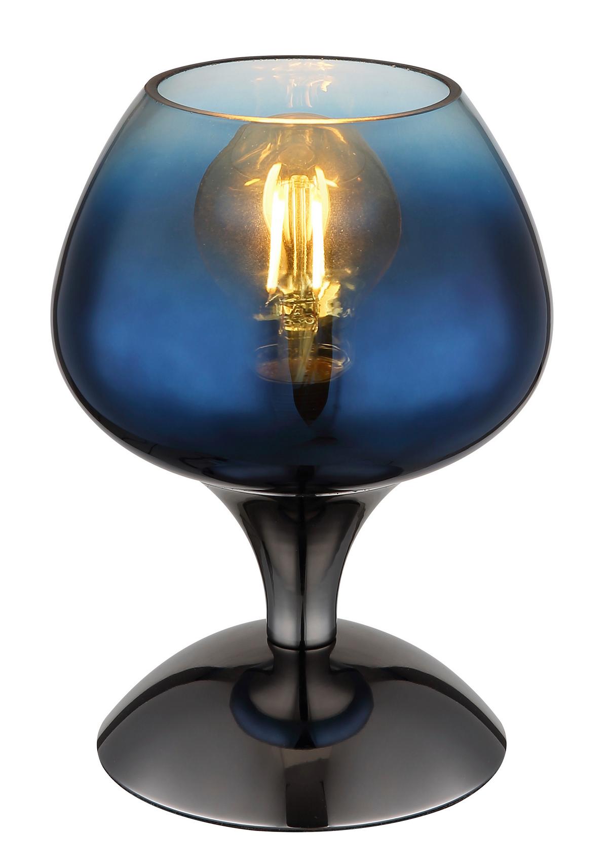 Tischleuchte 15548t5 - Blau/Klar, Trend, Glas/Metall (15/20,5cm) - Globo