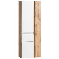 Badezimmer Hochschrank Varese BxH 65x180 cm Weiß/Eiche Dekor - Eiche Wotan/Weiß, MODERN, Holzwerkstoff (65/180/35cm) - Held