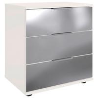 Éjjeliszekrény Saigon 52/58cm - alumíniumszínű/fehér, Modern, faalapú anyag/Üveg (52/58/38cm) - MID.YOU