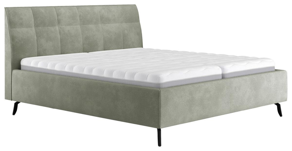 ČALOUNĚNÁ POSTEL EMILY II - černá/zelená, Moderní, kompozitní dřevo/textil (160/200cm)