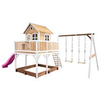 Spielturm A030.153.41 - Lila/Braun, KONVENTIONELL, Holz (613/291/277cm) - Ambia Garden