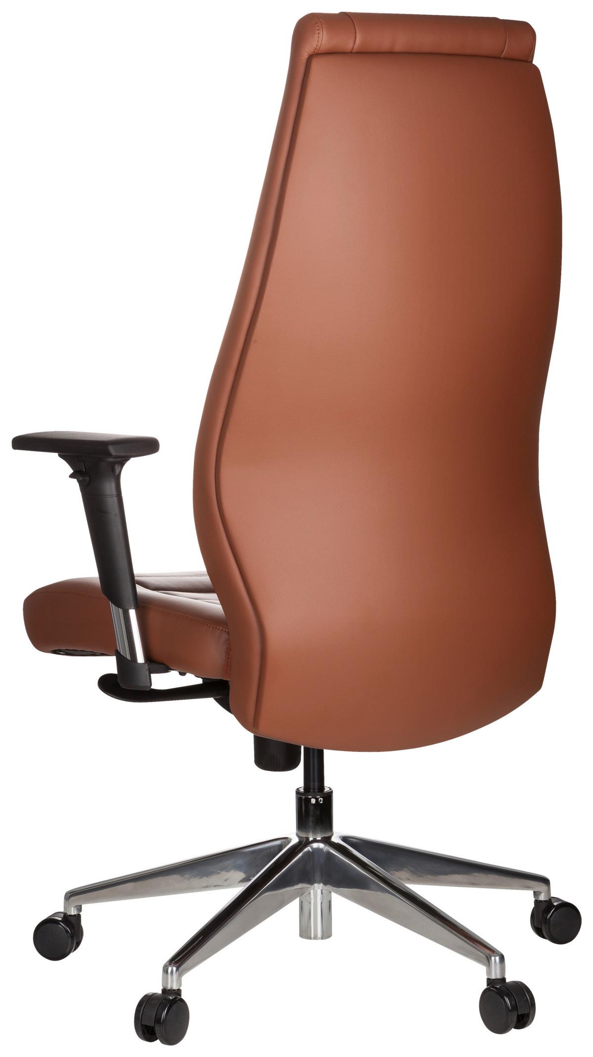 Chefsessel Vitoro Braun Bis 150 Kg - Silberfarben/Braun, Basics, Kunststoff/Textil (65/133/65cm) - MID.YOU