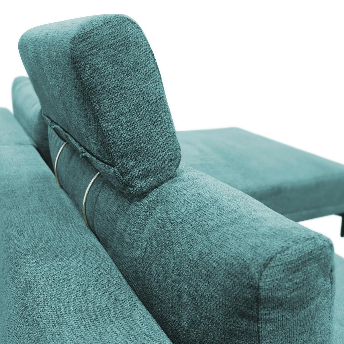 Ecksofa mit Bettkasten Lagacy 260x192 cm Webstoff Mintgrün - Schwarz/Mintgrün, Design, Textil (260/192cm) - MID.YOU