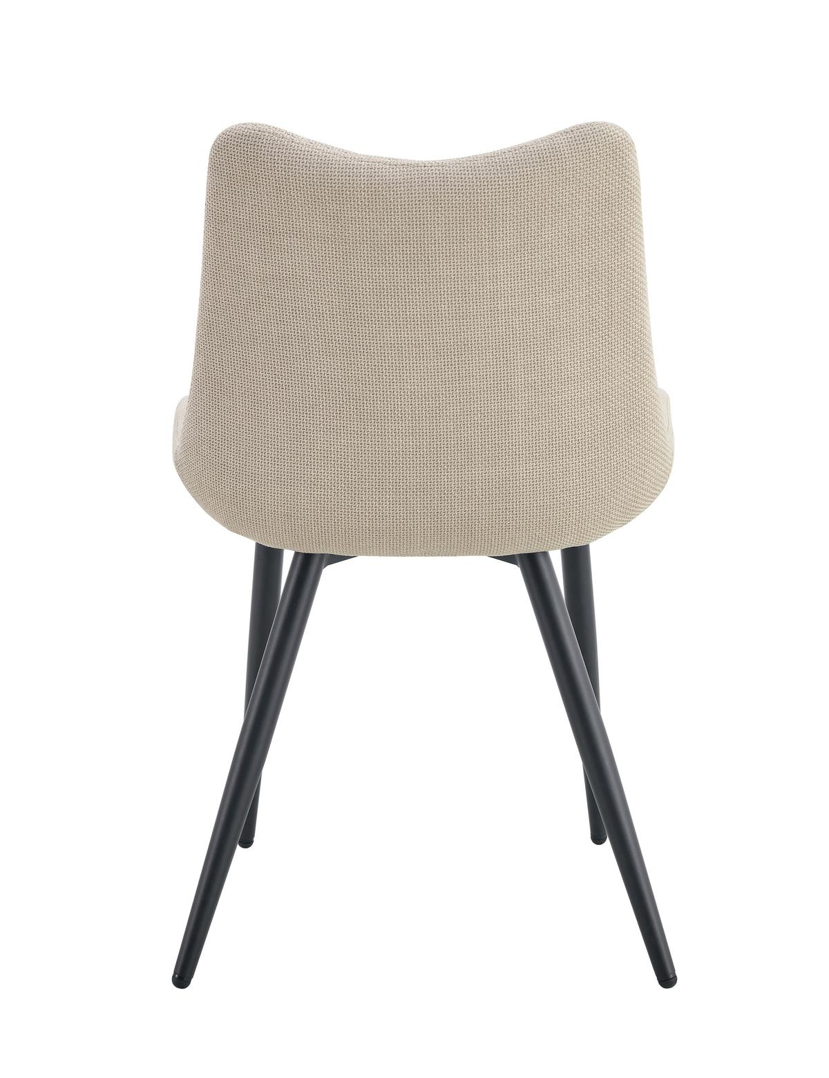 Stuhl-Set Lotta 2-Teilig Creme B: 53 cm - Creme/Schwarz, MODERN, Textil/Metall (53/86/59cm) - MID.YOU