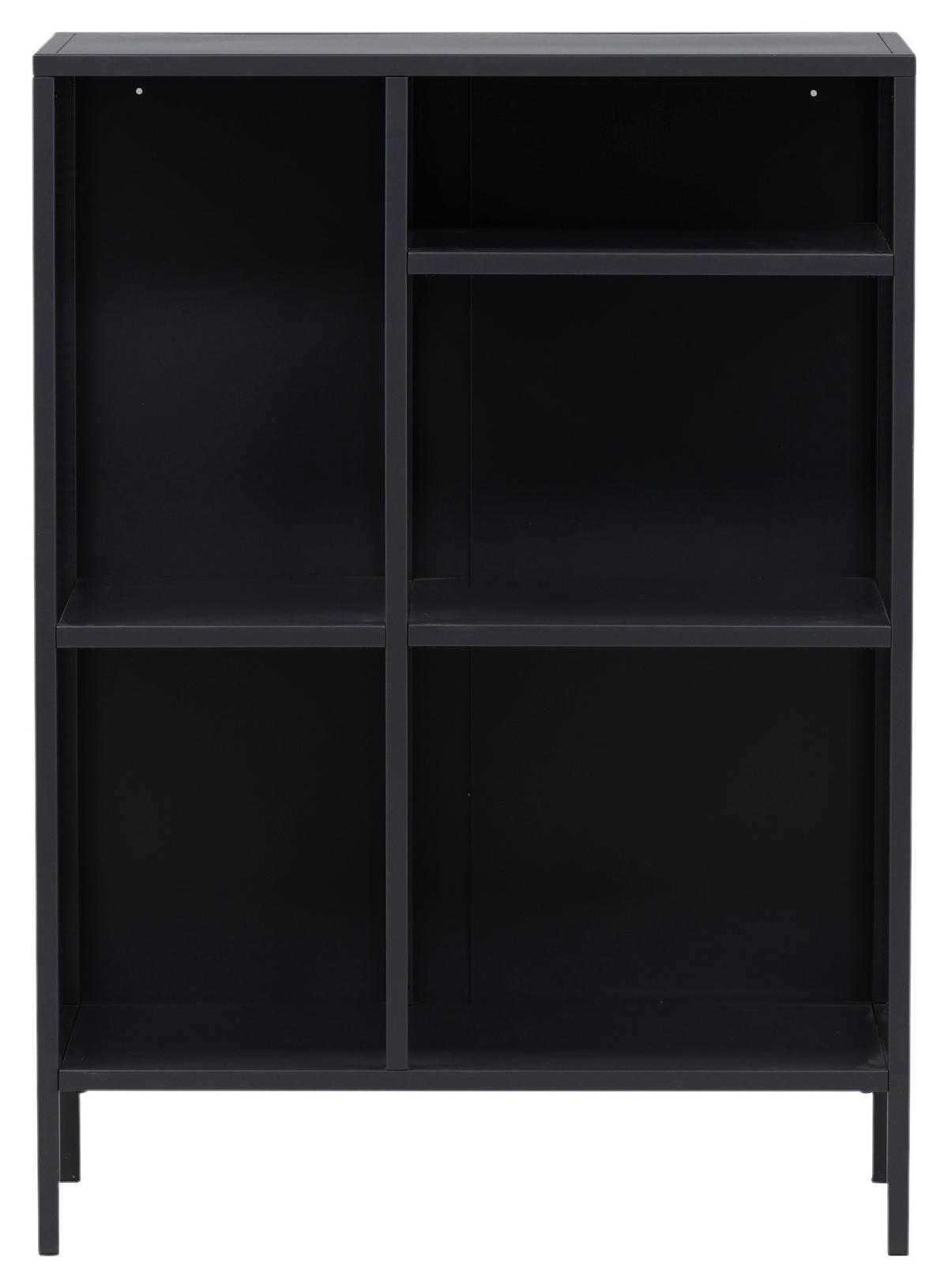 Bücherwand Misha - Dunkelgrau/Grau, Design, Metall (80/110/40cm) - Livetastic