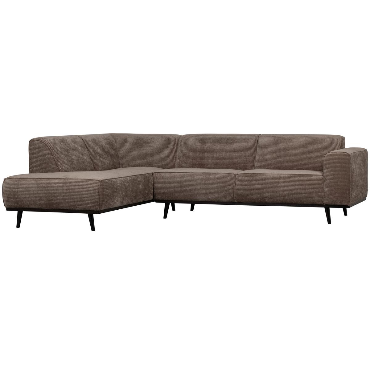 ECKSOFA Statement Taupe S: 210x274cm - Taupe/Schwarz, Design, Textil (210/274cm) - Livetastic
