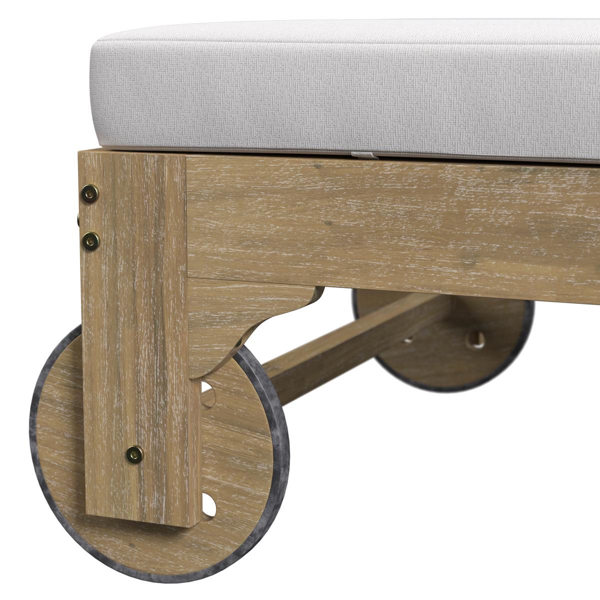 ZÁHRADNÉ LEŽADLO ELJA - farba akácie/sivá, Modern, drevo/textil (200/90/75cm) - Bessagi Garden