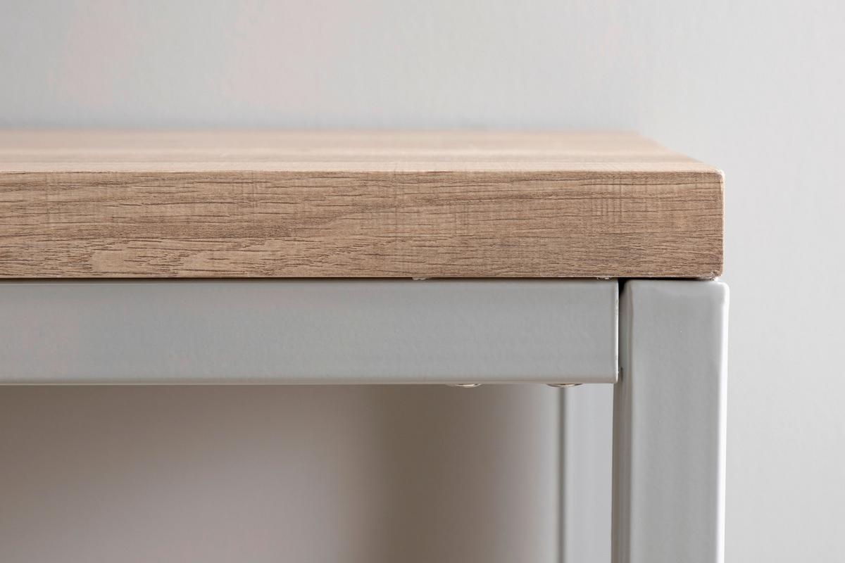 Beistelltisch Rise Naturfarben/grau B: 110 Cm - Naturfarben/Grau, Design, Holzwerkstoff/Metall (110/30/80cm) - Livetastic