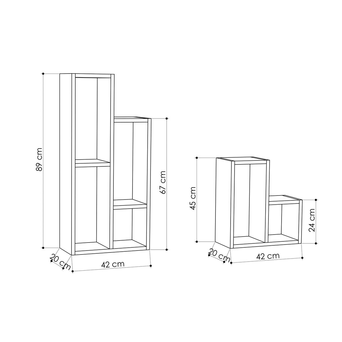 Regal Sule Regal - Anthrazit, Design, Holzwerkstoff (42/89/20cm) - Livetastic