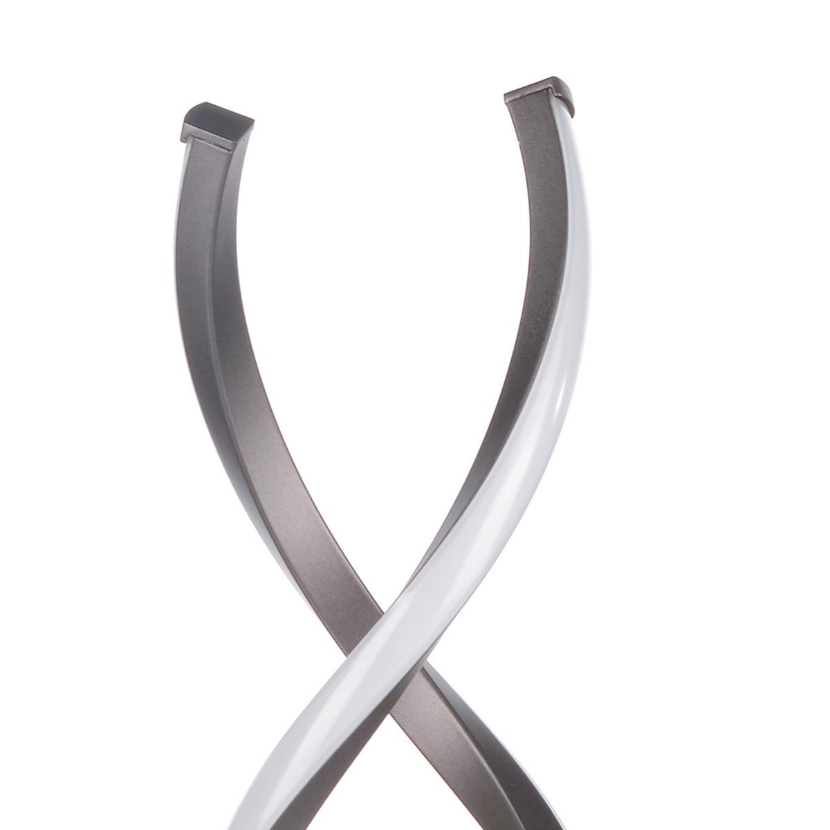 LED-Tischleuchte Dna Titanfarben L: 15 cm - Titanfarben/Schwarz, Design, Kunststoff/Metall (15/15/48.5cm)
