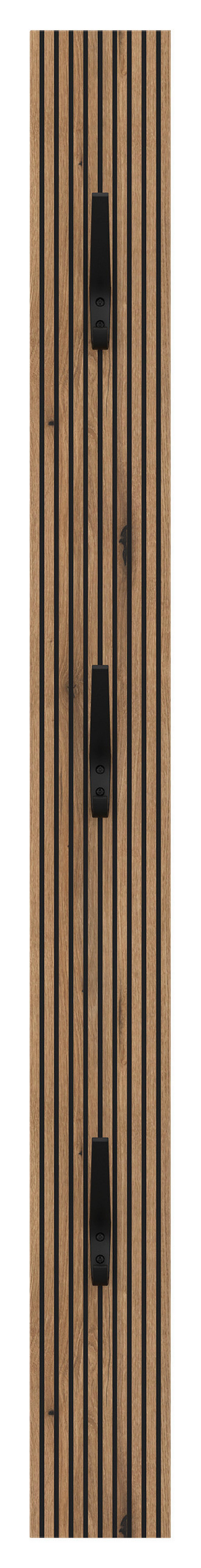 Garderobenpaneel Aladin Stehend & Hängend Montierbar - Eichefarben, MODERN, Holzwerkstoff (14,5/155/1,6cm)