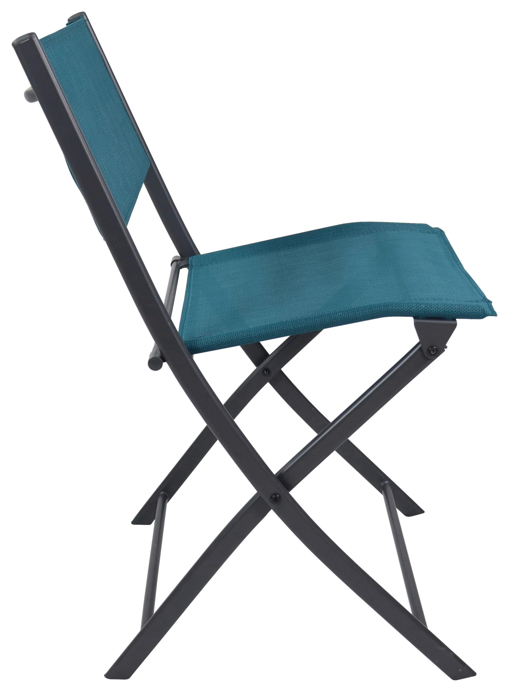 Klappsessel-set 4-tlg. Sumila Metall/textil - Türkis/Schwarz, MODERN, Textil/Metall (45/79/46cm) - Ambia Garden