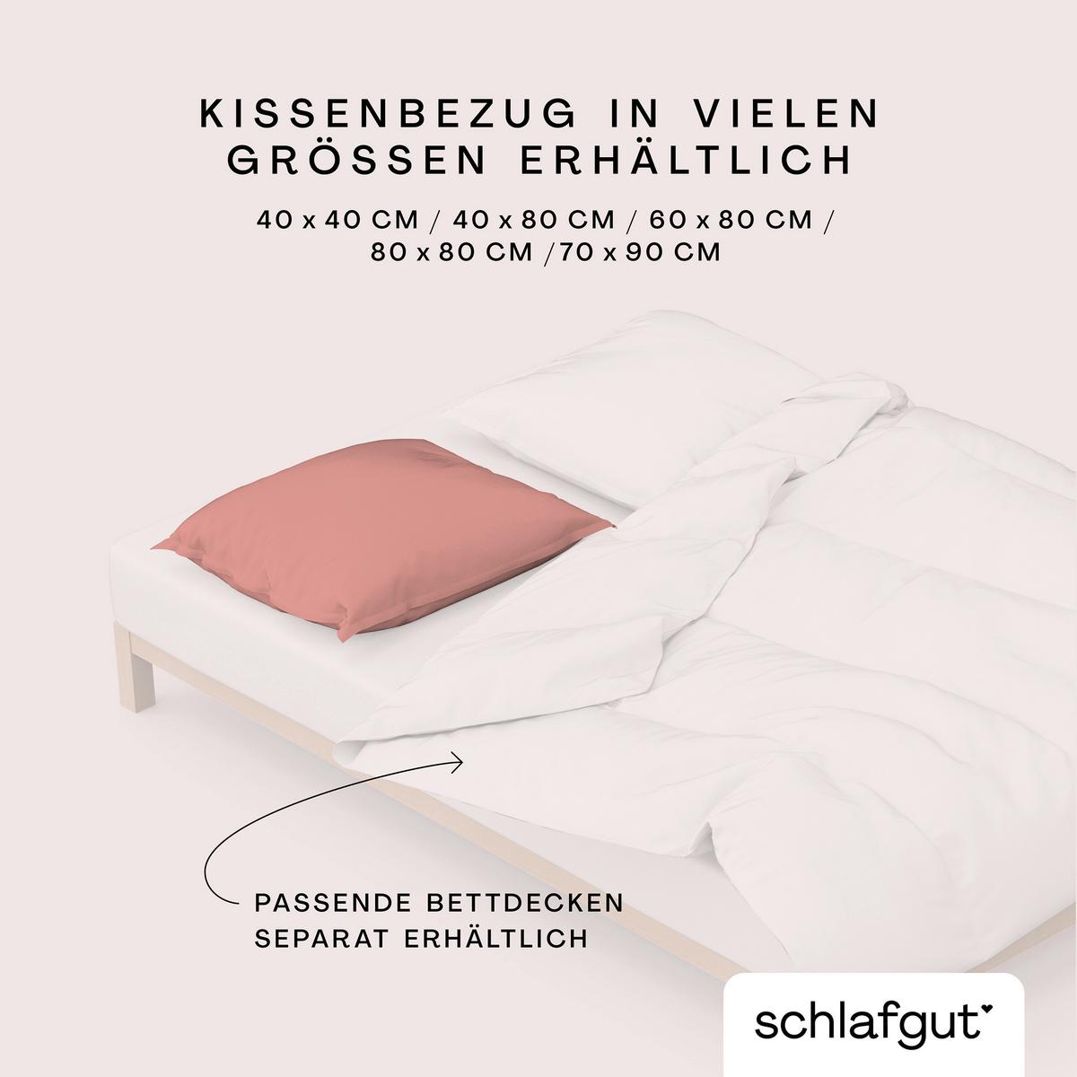 Kopfpolsterbezug Woven Satin - Dunkelrosa, Basics, Textil (70/90cm) - Schlafgut