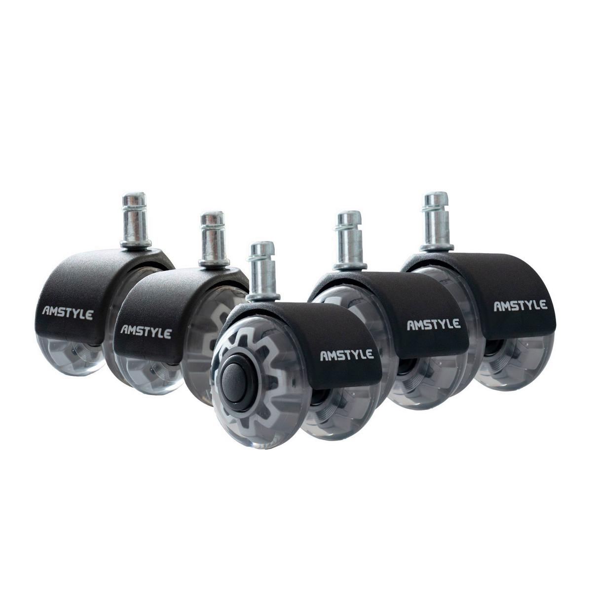 Drehstuhlrolle Silberfarben B: 5 Cm - Silberfarben, Design, Kunststoff (5/8/5cm) - Livetastic