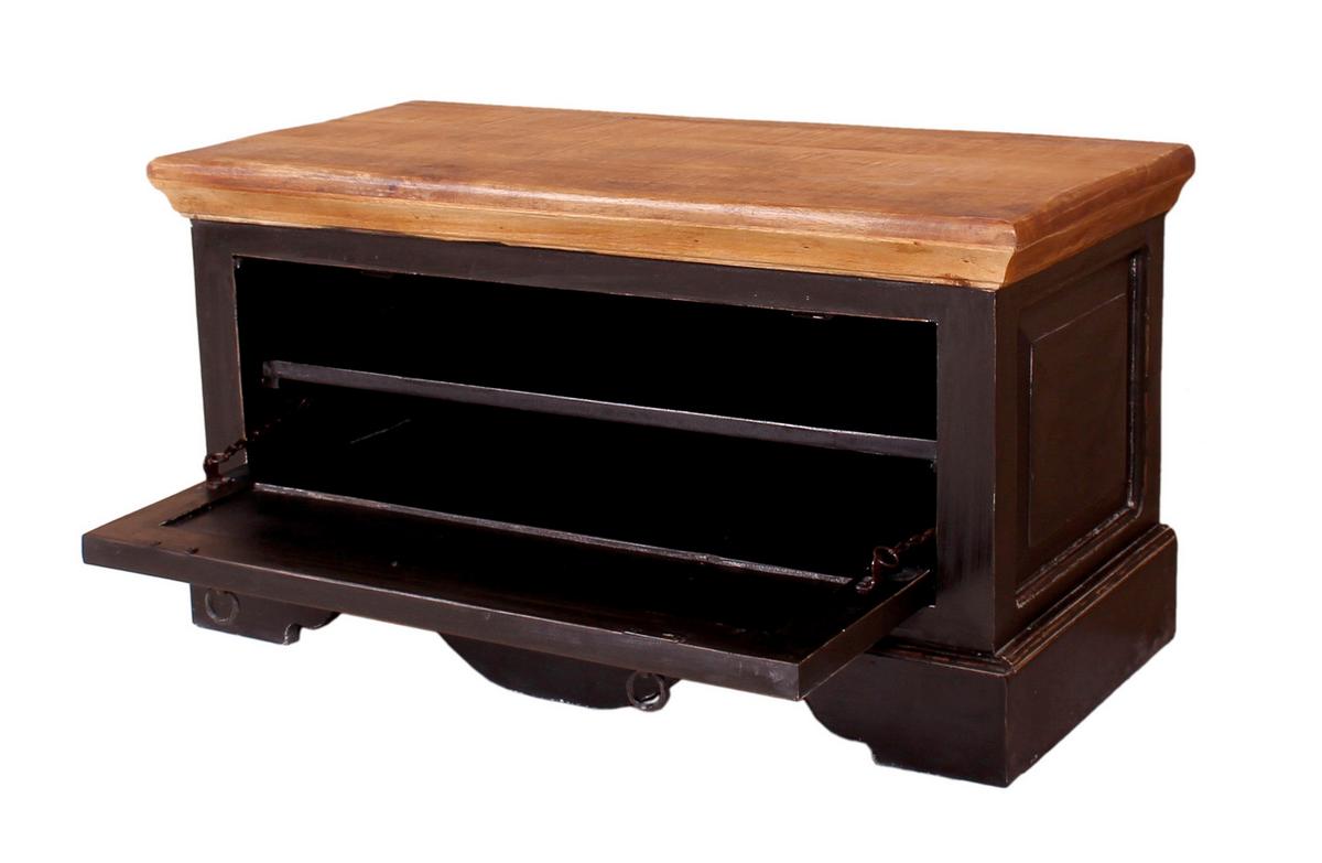 SCHUHSCHRANK Honig/Schwarz B: 85cm - Schwarz/Honig, Design, Holz/Holzwerkstoff (85/45/40cm) - MID.YOU
