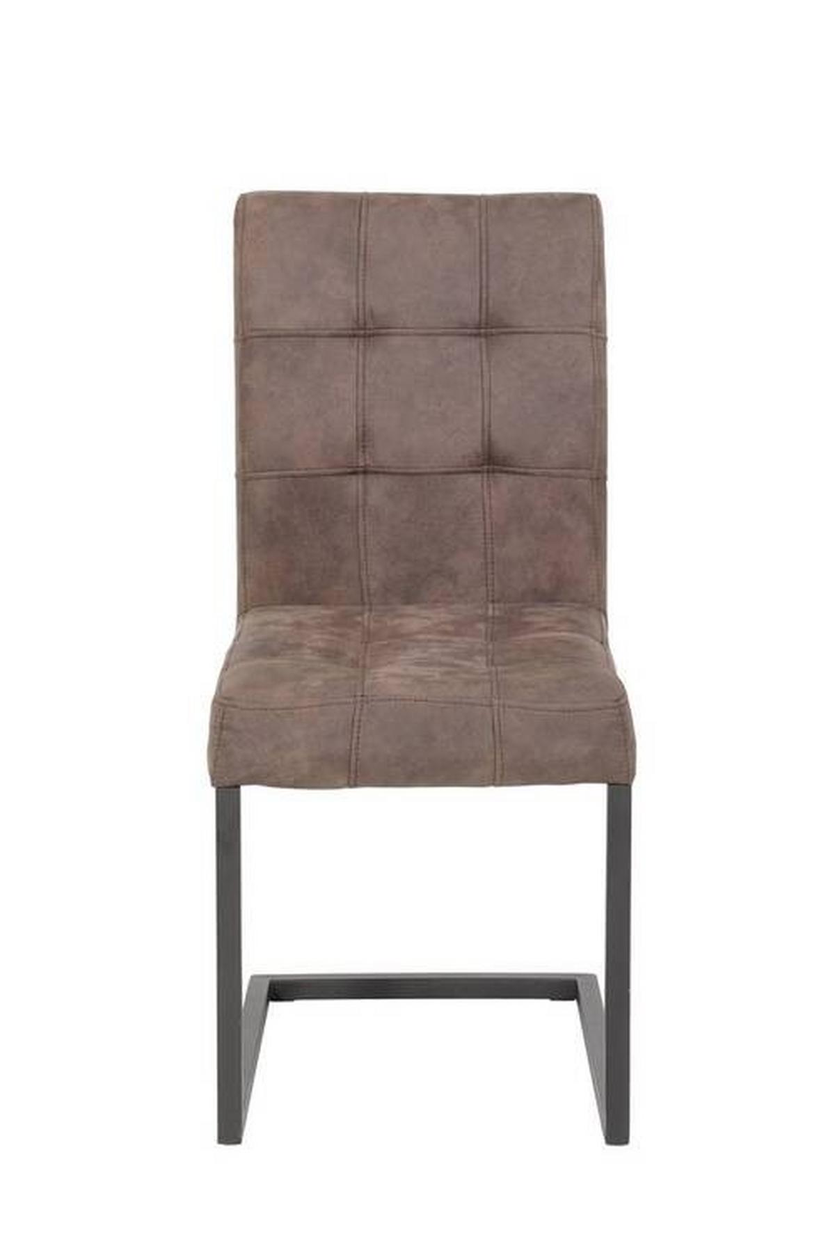 Schwingstuhl-set Donna S - Anthrazit/Braun, MODERN, Textil/Metall (42/91/62cm) - MID.YOU