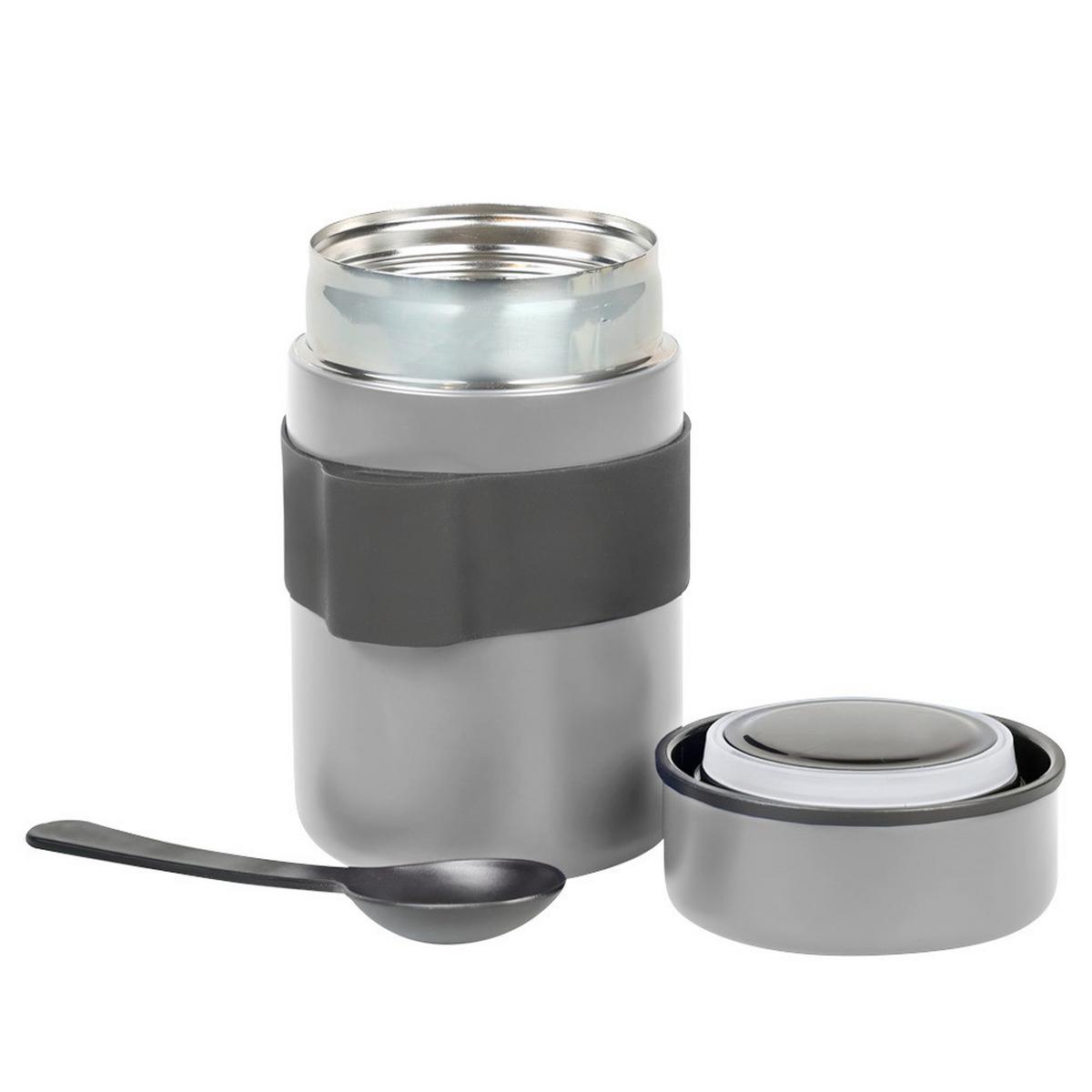 THERMOBECHER Edelstahl, 0,4 Liter - Grau, Basics, Kunststoff/Metall (10/8,5/14cm) - Kesper