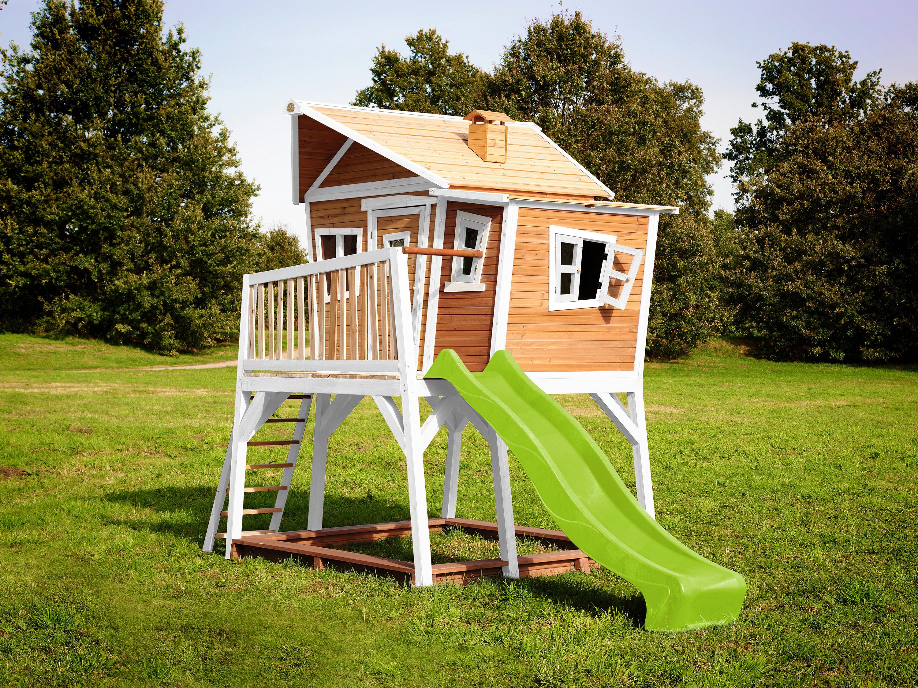 Spielturm A030.150.11 - Hellgrün/Braun, KONVENTIONELL, Holz (432/288/193cm) - Ambia Garden