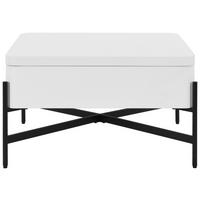 Couchtisch Calvasi rund MDF weiß, B: 75cm - Schwarz/Weiß, MODERN, Holzwerkstoff/Metall (75/45/75cm)