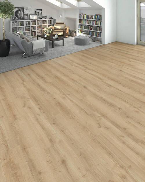 Designboden Hellbraun Lhd. Stärke 8mm - Hellbraun, Basics, Holzwerkstoff (19.3/128.2cm) - Living by HARO