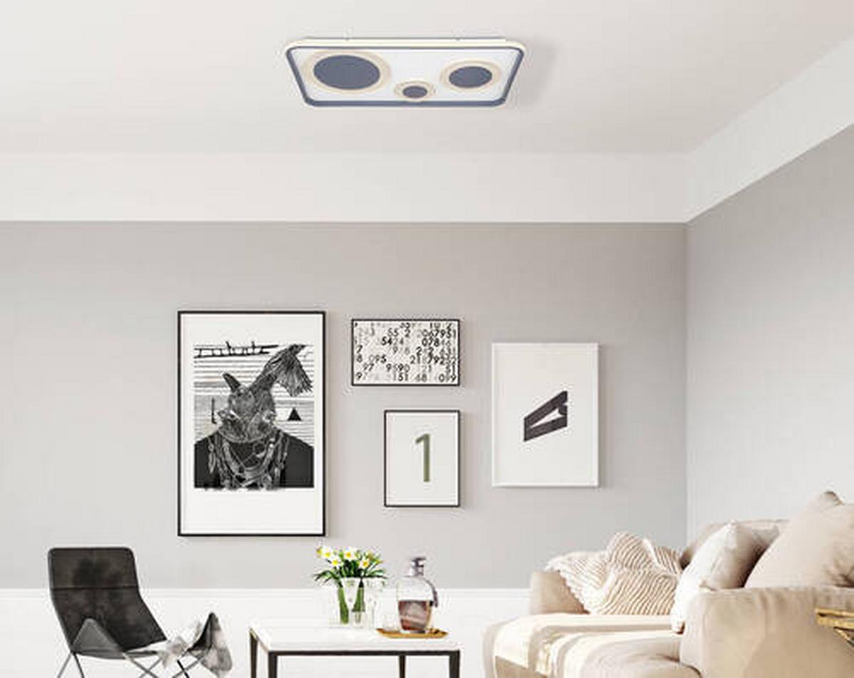 LED-Deckenleuchte 48446-55 - Anthrazit/Opal, Design, Kunststoff/Metall (70/38/6,2cm) - Globo