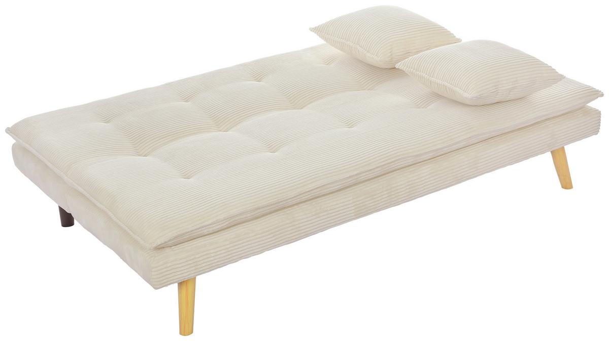 Schlafsofa Passau Weiß B: 181 cm - Schwarz/Weiß, Basics, Holz/Textil (181/77/92cm) - P & B