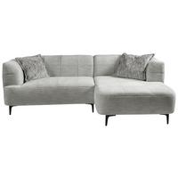 Ecksofa Lou Hellgrau/schwarz, 247 Cm - Hellgrau/Schwarz, Design, Textil (247/158cm) - MID.YOU