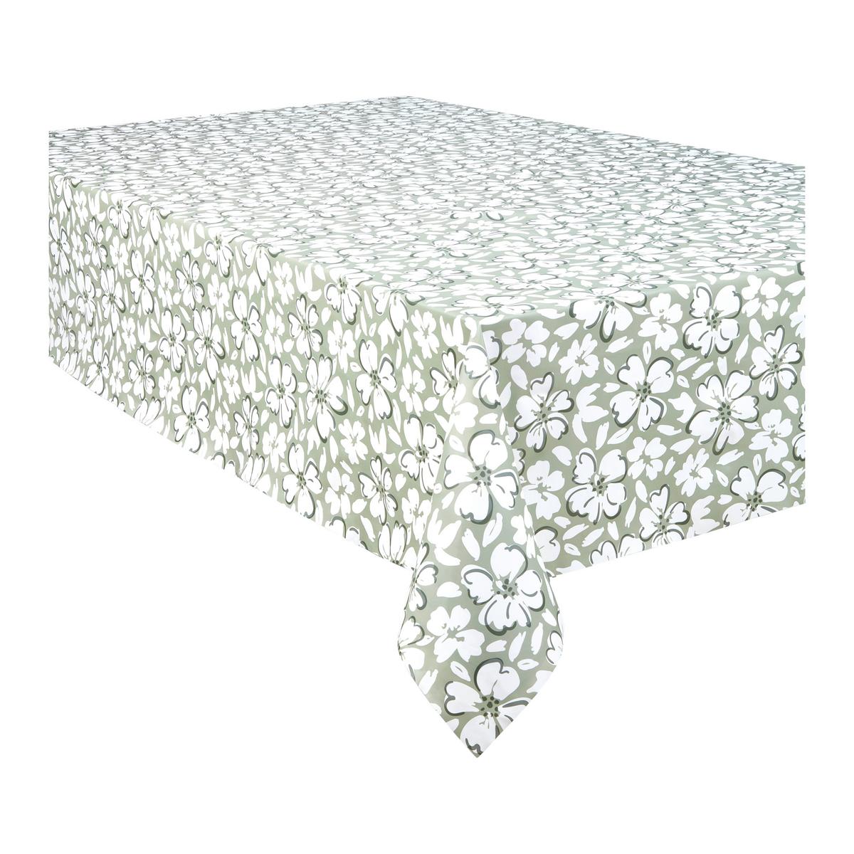 Ubrus Petra, 140/240cm, zelená/bílá - bílá/šalvějově zelená, Konvenční, textil (140/240cm) - Modern Living
