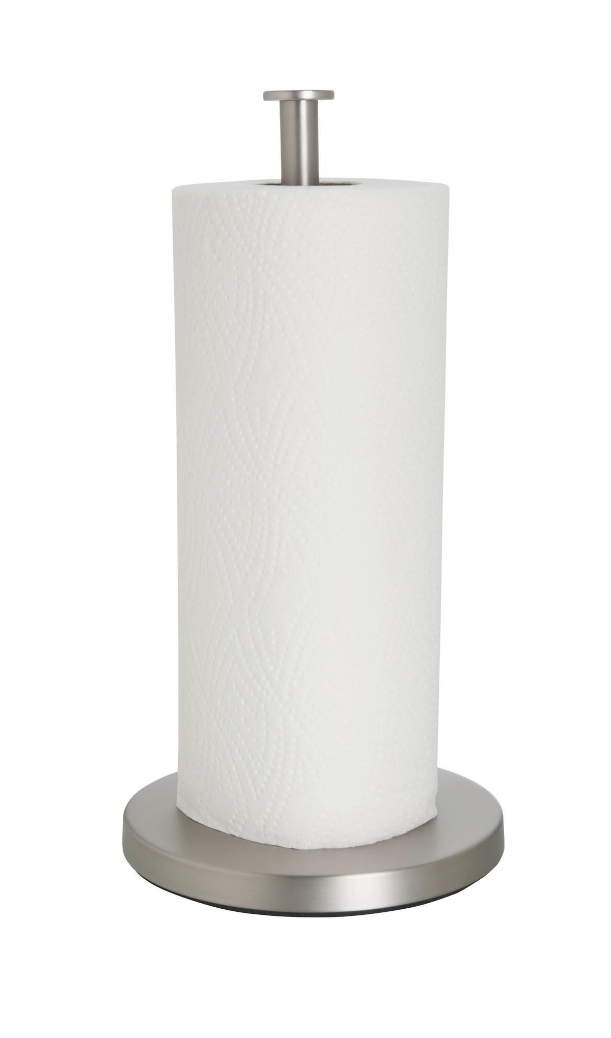 Držiak na kuchynské utierky Leif, Ø/V: 16/31cm - strieborná, Modern, kov/plast (16/31cm) - Mömax