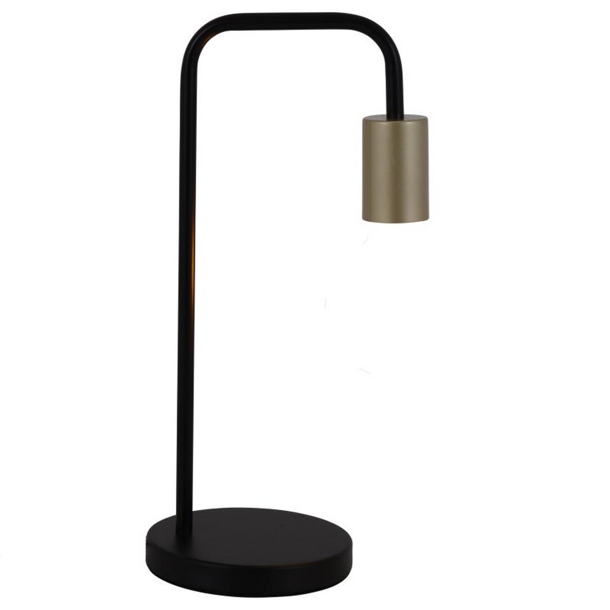 Tischlampe Schwarz/Gold ohne Schirm - Goldfarben/Schwarz, Design, Kunststoff/Metall (19/39cm) - Näve