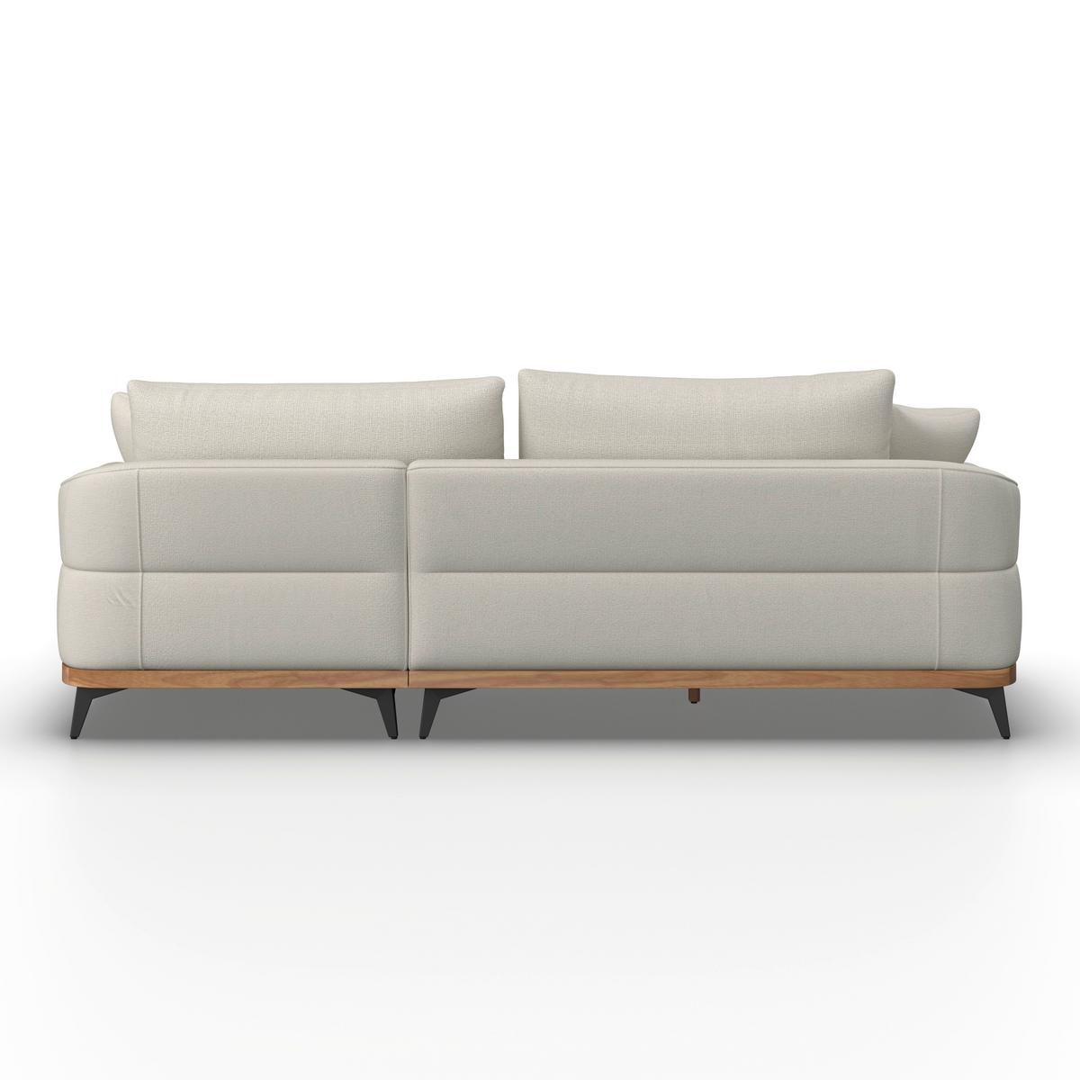 Sedací souprava MELIA, oboustranná, krémová - černá/krémová, Moderní, kov/dřevo (254/69/166cm) - Bessagi Home