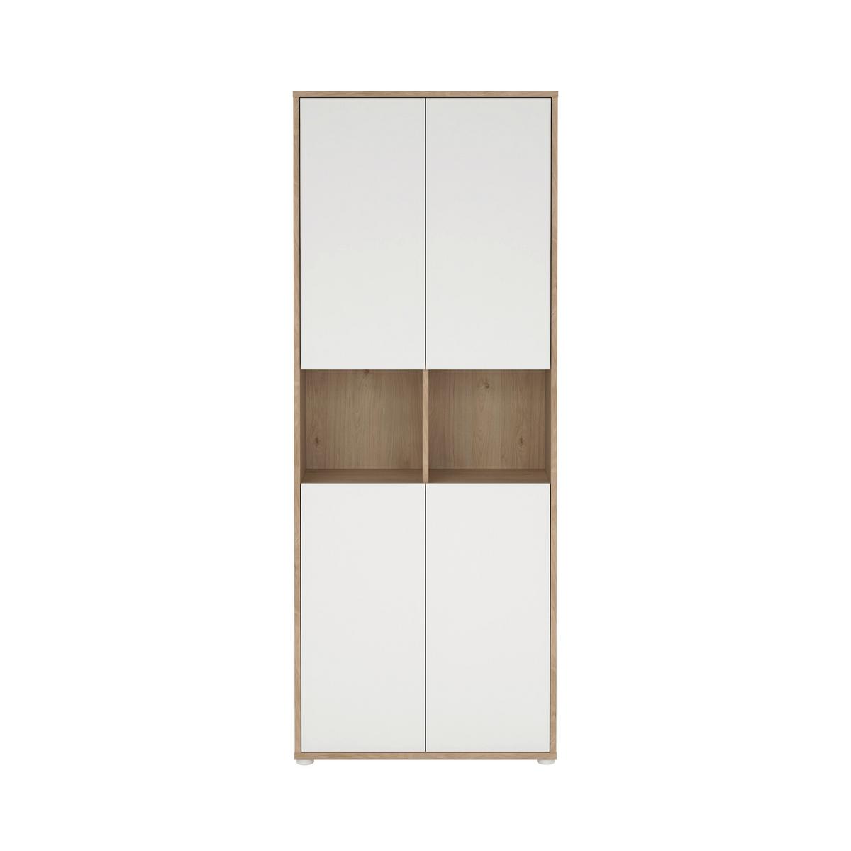 Aktenschrank Sign Weiß/Eichefarben, B: 79,6 cm - Eichefarben/Weiß, MODERN, Holzwerkstoff (79,6/207,7/34,3cm) - MID.YOU