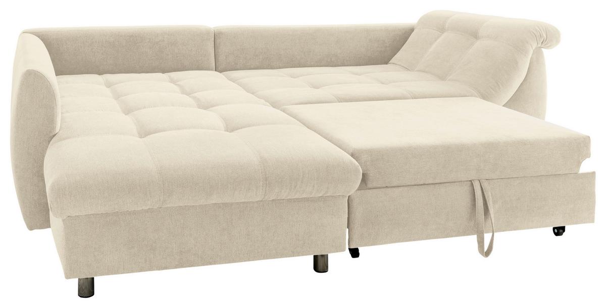 Rohová sedačka AGIRA, ľavá, béžová - chrómová/béžová, Design, textil (190/250cm) - Livetastic