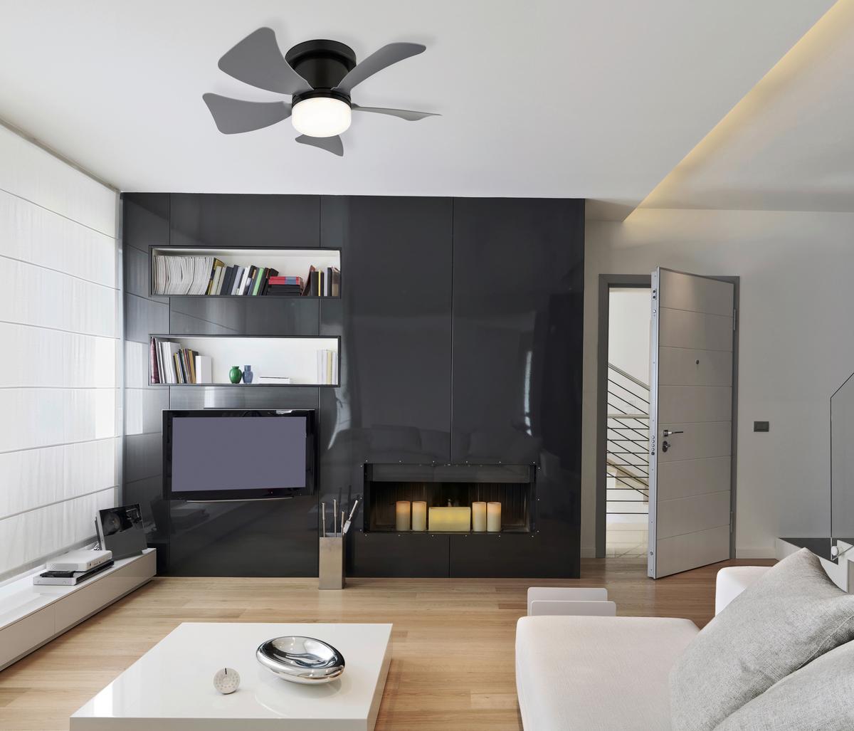 Deckenventilator Pauli - Opal/Schwarz, Basics, Kunststoff/Metall (40,6/13cm) - James Wood