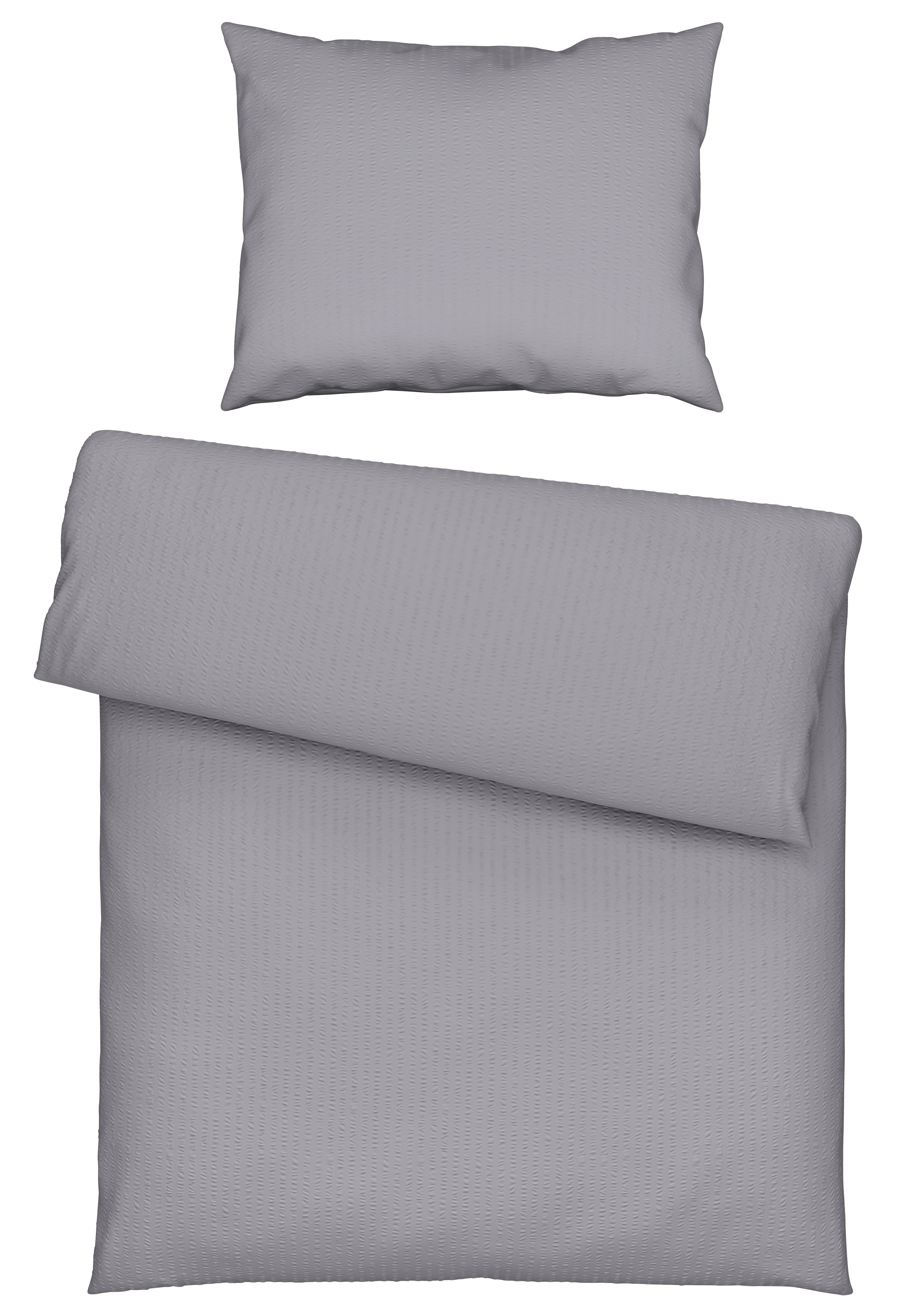 Seersucker Bettwäsche 140x200 cm Milena Silberfarben