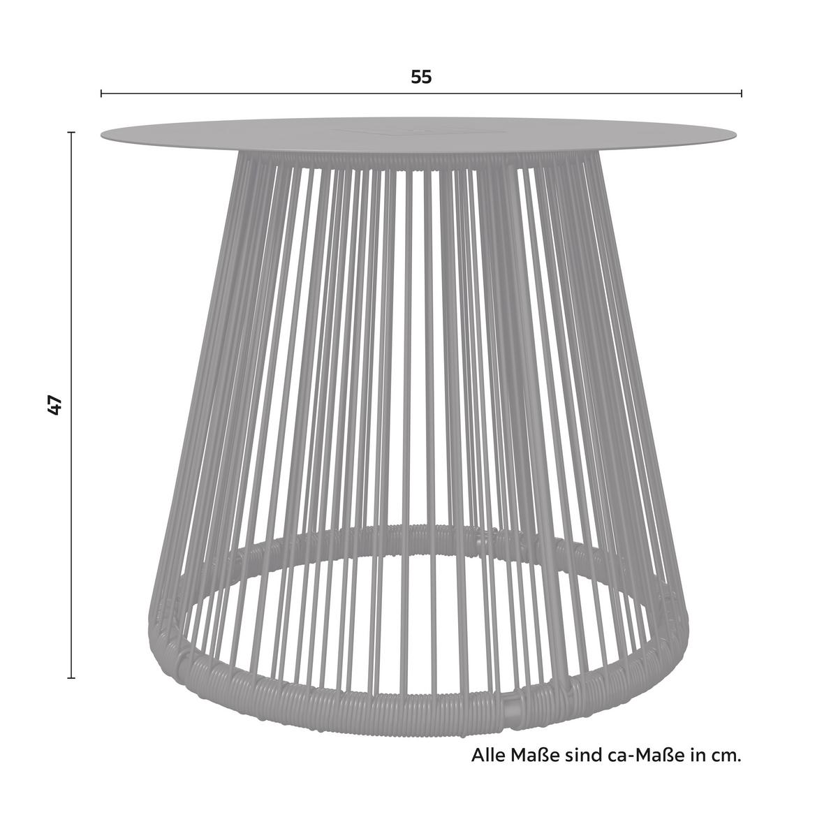 ZÁHRADNÝ PRÍRUČNÝ STOLÍK RUFFY - čierna, Modern, kov/plast (55/47/55cm) - Bessagi Garden