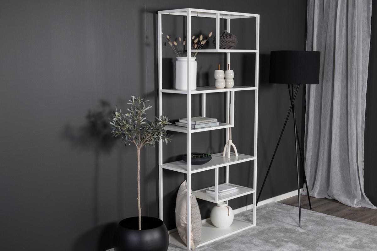 Bücherwand Staal - Weiß, Design, Metall (85/188/35cm) - Livetastic