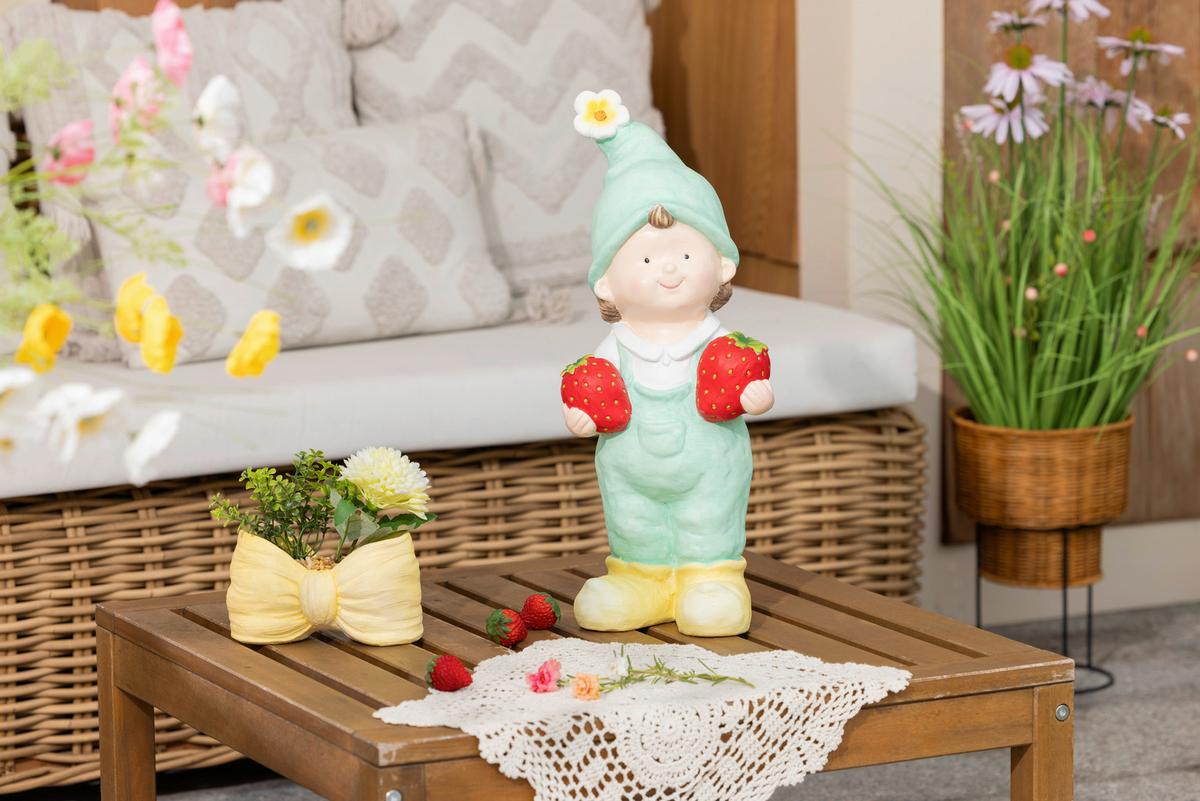 Dekofigur Kind Nicola - Gelb/Rot, KONVENTIONELL, Kunststoff (18,5/15/45,5cm) - Luca Bessoni