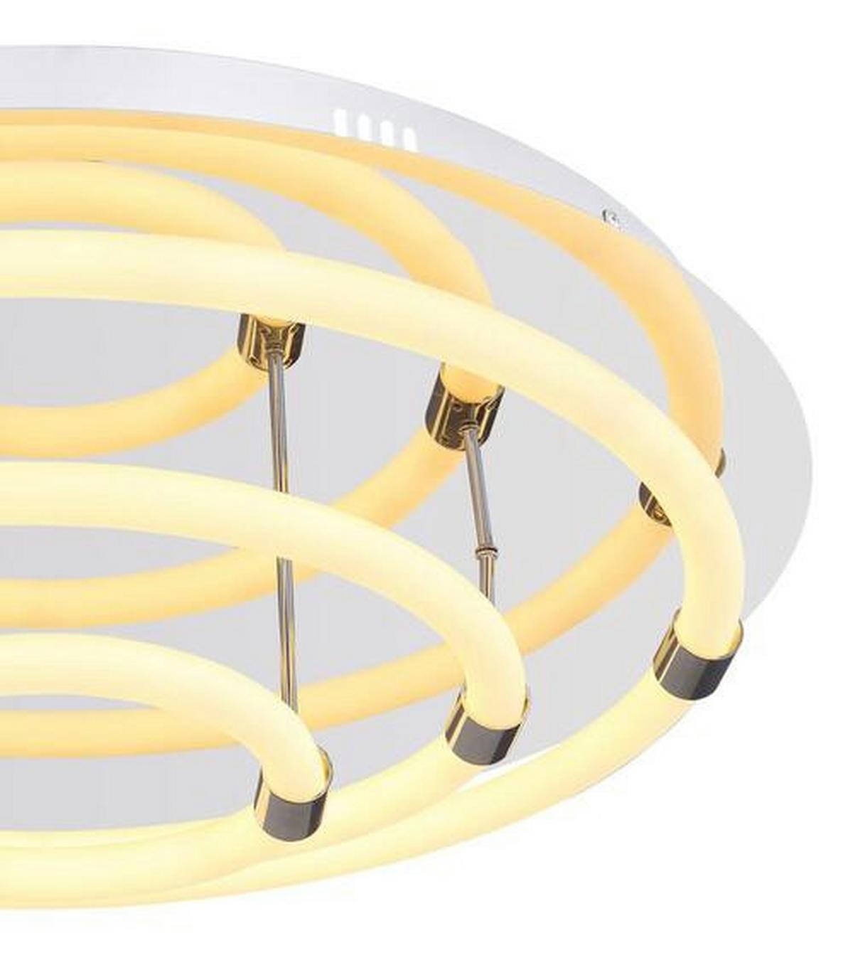 LED-Deckenleuchte Ø 55 cm 1-Flammig, Rund - Opal/Weiß, Design, Kunststoff/Metall (55/15cm) - Globo