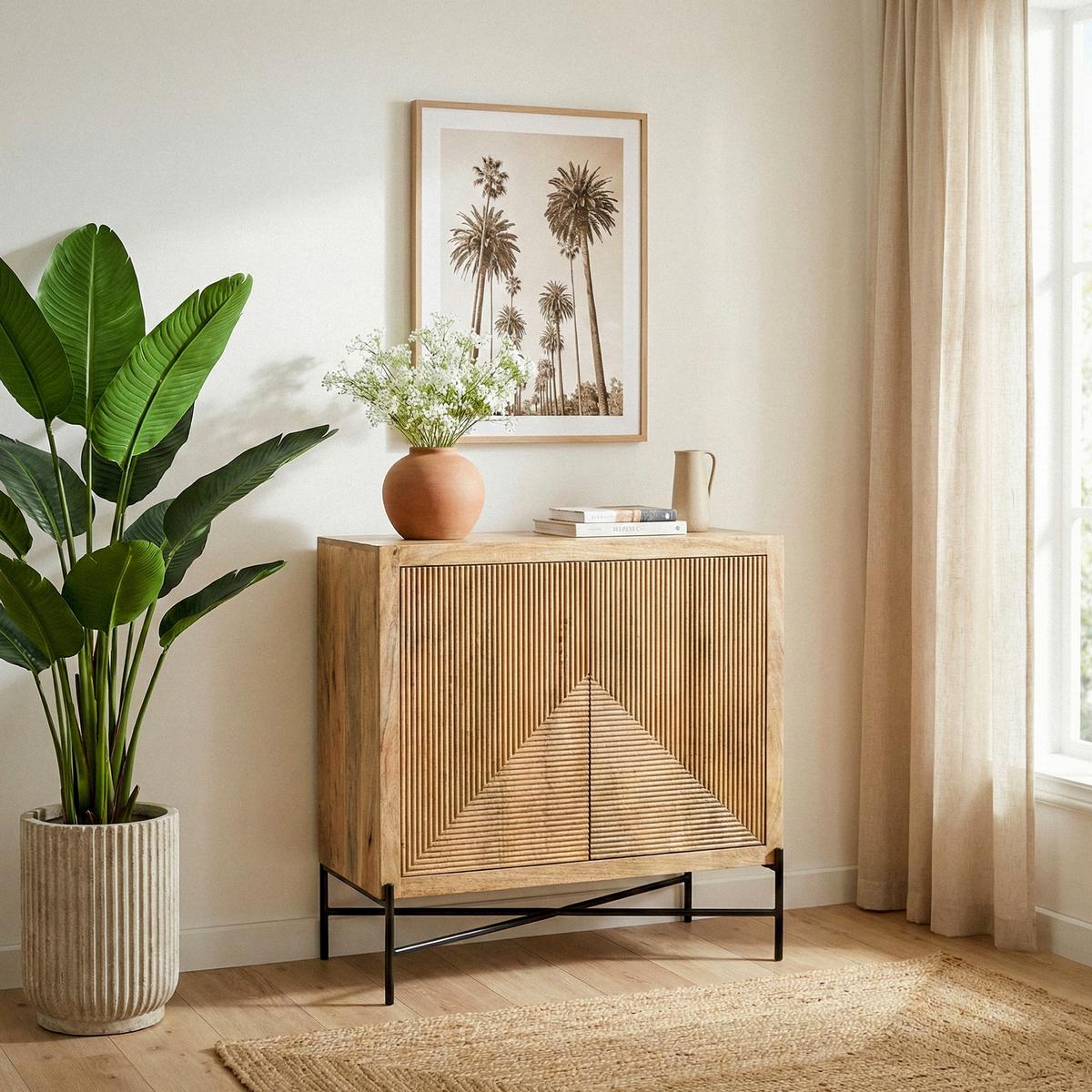 SIDEBOARD Braun B: 91cm - Schwarz/Braun, Design, Holz (91/96/50cm) - Livetastic