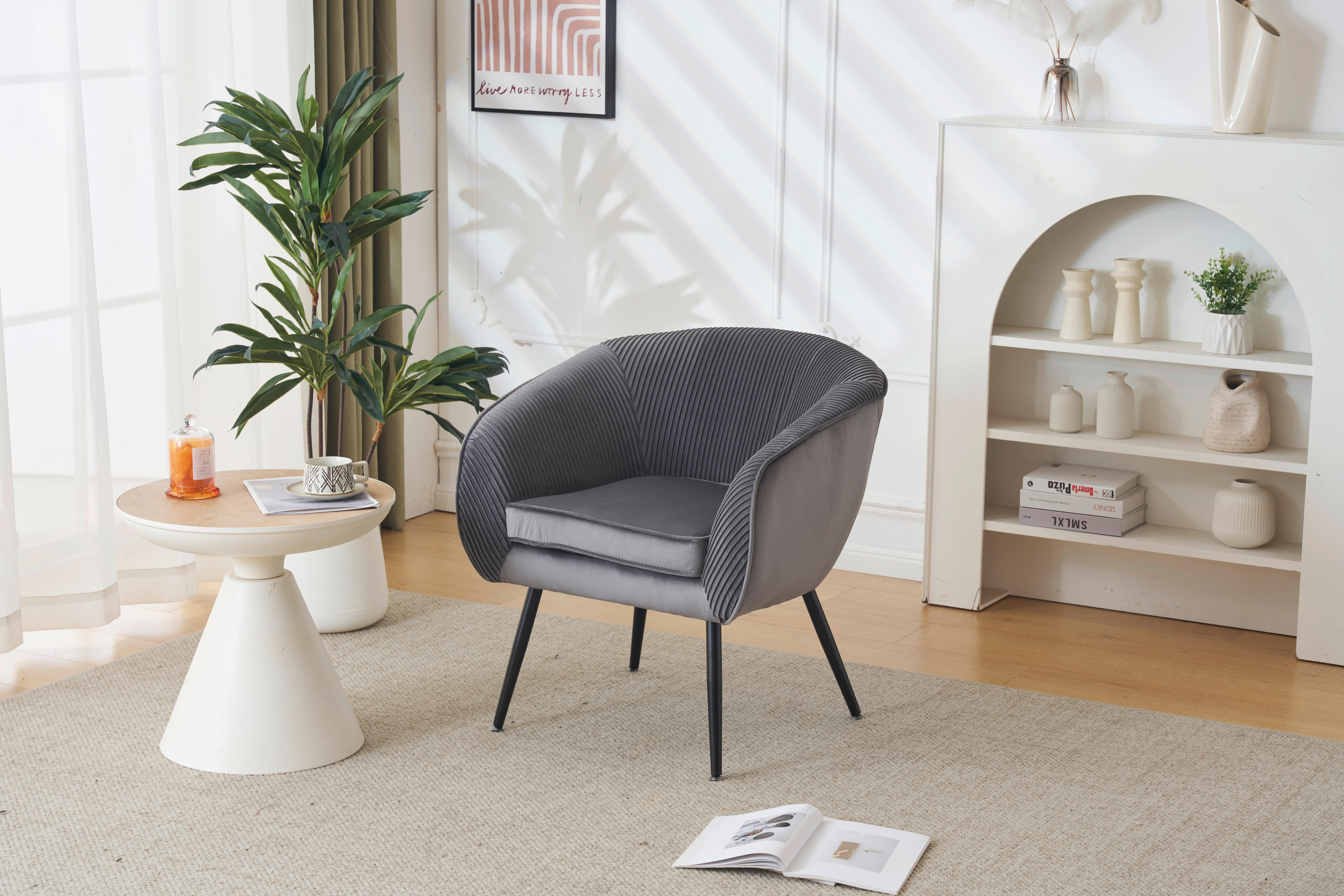 Sessel Sasa - Schwarz/Grau, MODERN, Textil (69/75/65cm) - P & B