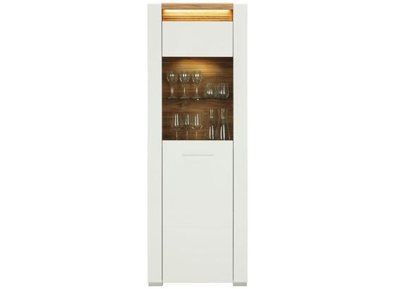 Vitrína Leonardo - bílá/barvy dubu, Moderní, kompozitní dřevo/sklo (70/201/40cm) - Modern Living Vitrína Leonardo - bílá/barvy dubu, Moderní, kompozitní dřevo/sklo (70/201/40cm) - Modern Living
