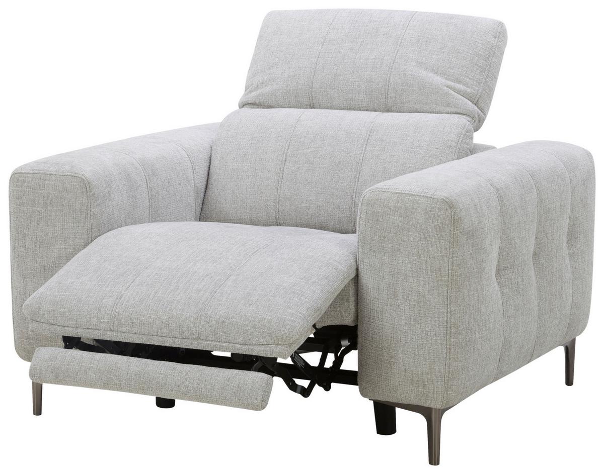 Kreslo ALVARO, sivý zamat, relax.funkcia - sivá/svetlosivá, Modern, kov/drevo (115/79/109cm) - Mömax