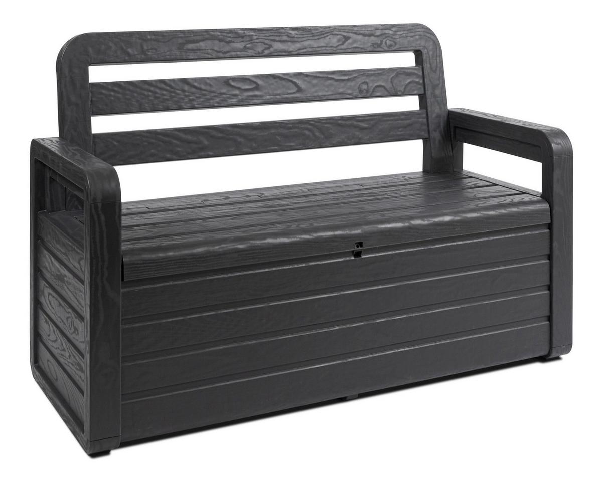 Gartenbank Kunststoff Foreverspring 2-Sitzer - Anthrazit, Basics, Kunststoff (132,5/89/58cm)