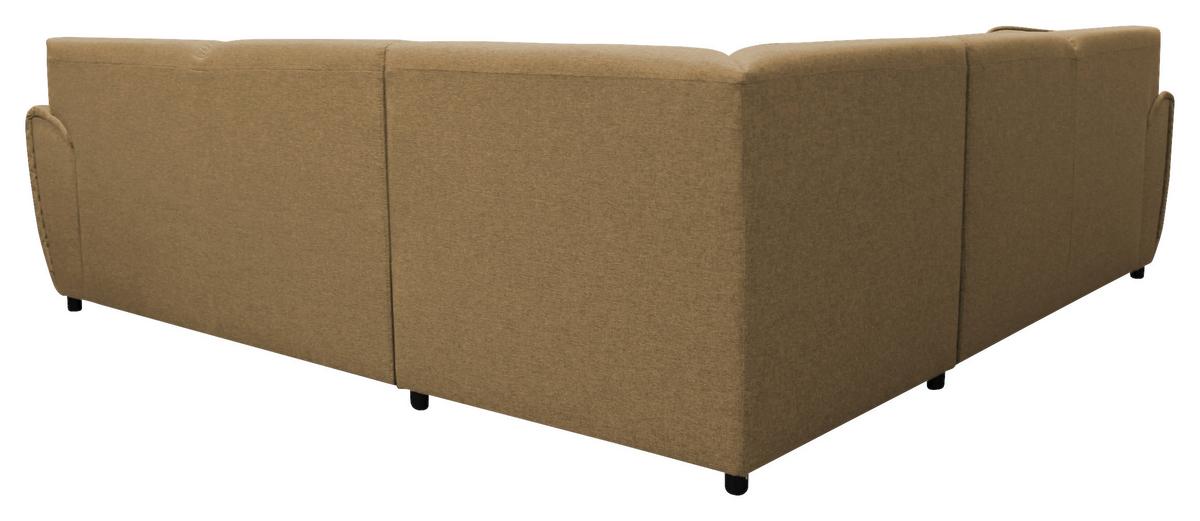 Ecksofa Delux Gelb Mit Schlaffunktion Ottomane Links - Gelb/Silberfarben, Design, Textil (266/266cm) - Livetastic