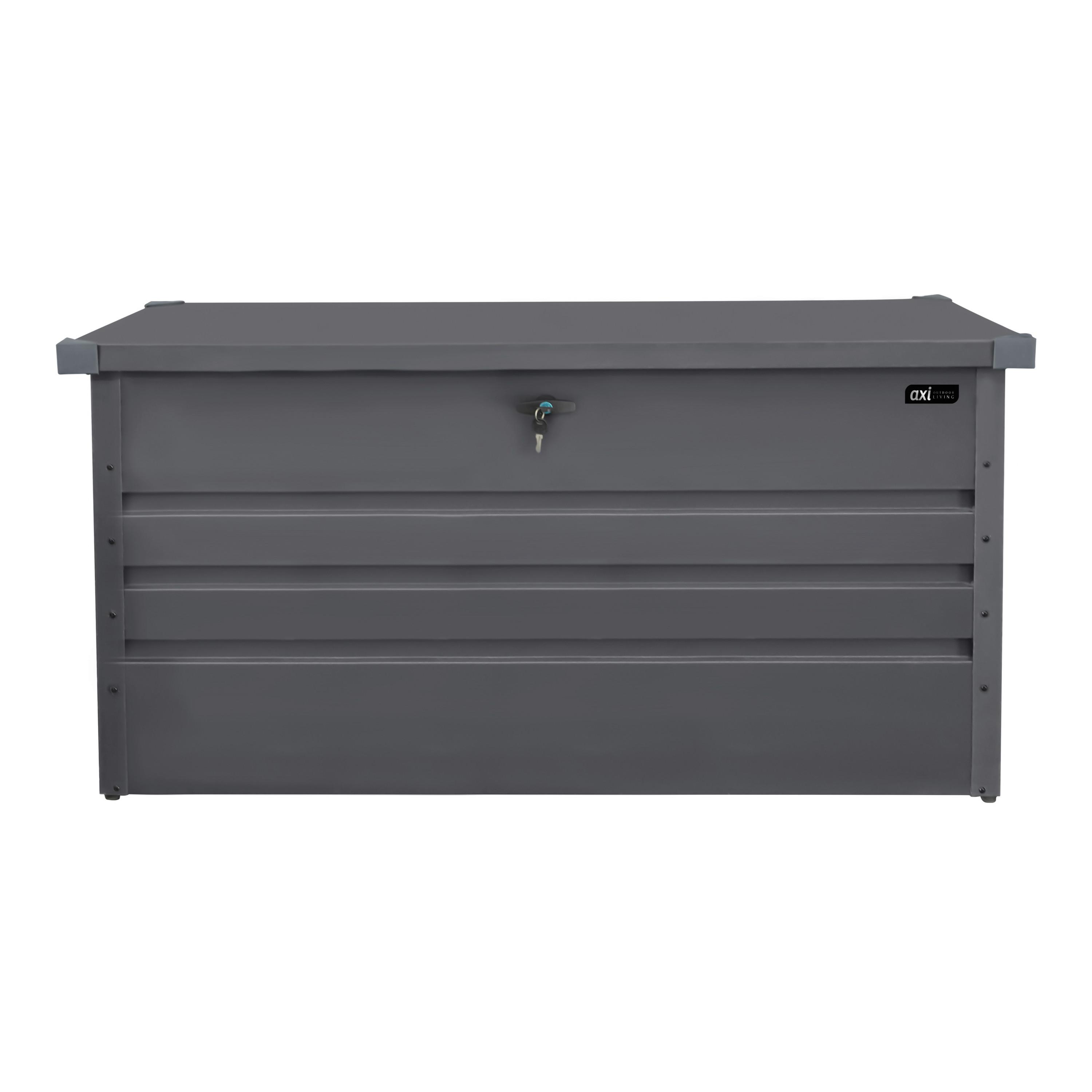 Kissenbox Metall Grau - Anthrazit, Basics, Metall (132/60/62cm) - Ambia Garden