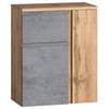 Badezimmer Unterschrank Varese BxH 65x79 cm Grau/ Eiche Dekor - Eiche Wotan/Hellgrau, MODERN, Holzwerkstoff (65/79/35cm) - Held